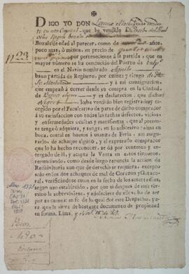 Contrato de venta de esclavos