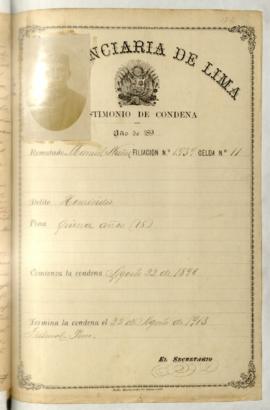 Testimonio de condena