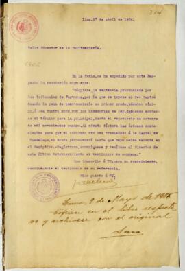 Testimonio de condena