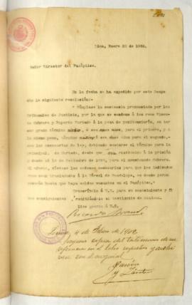 Testimonio de condena