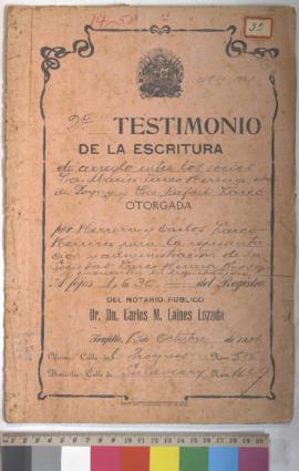 Testimonio de arreglo de socios