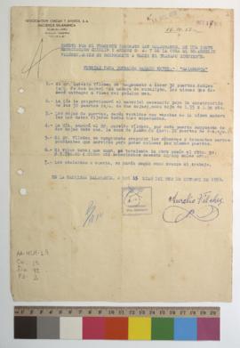 Contrato para la construcción de puertas.