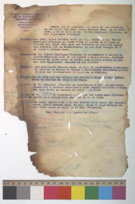 Contrato por la venta de toros para la lidia.