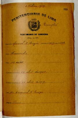 Testimonio de condena