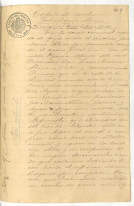 Testimonio de condena