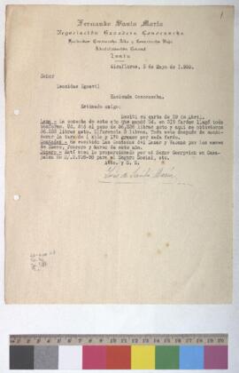 Conformidad de llegada de lana, recepción de las contadas de lana y vacuno y pago de Seguro Social