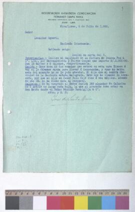 Envío de duplicado de facturas, desperfecto de camión y compra de calamina