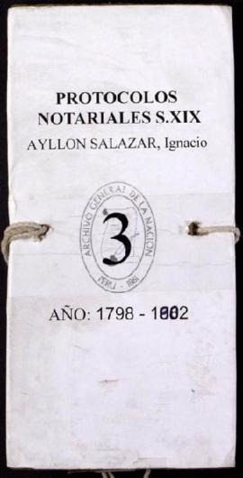 Protocolo notarial de Ignacio Ayllón Salazar