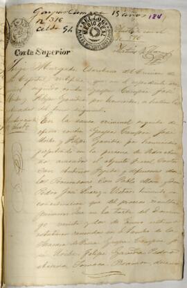 Testimonio de condena