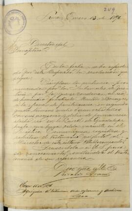 Testimonio de condena