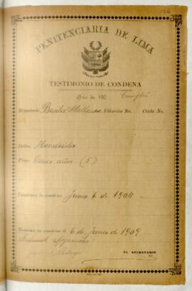 Testimonio de condena