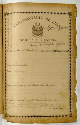 Testimonio de condena