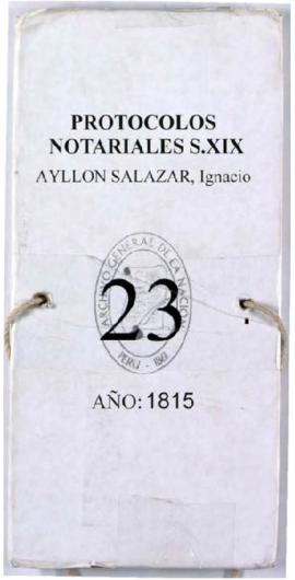 Protocolo notarial de Ignacio Ayllón Salazar