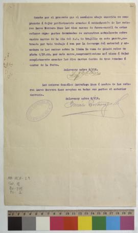 Compromiso por arreglo de carros de ferrocarril.