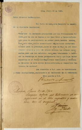 Testimonio de condena