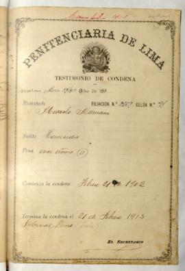 Testimonio de condena