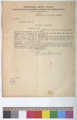 Envío de dinero, relación de esquila y envío de copias de facturas