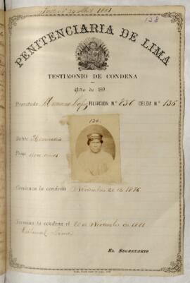 Testimonio de condena