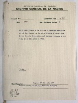 Parida de bautismo