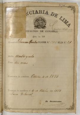 Testimonio de condena