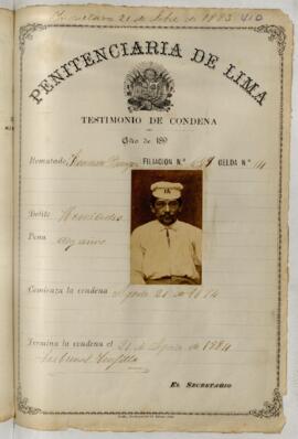 Testimonio de condena