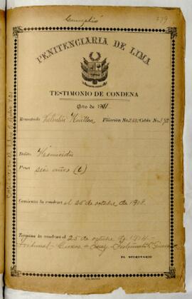 Testimonio de Condena