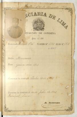 Testimonio de condena