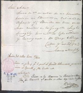 Permiso de ingreso a barraca de la Aduana