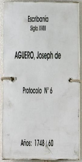 Protocolo notarial de Joseph de Agüero