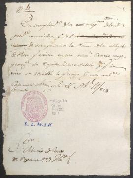 Remisión de lista de alhajas