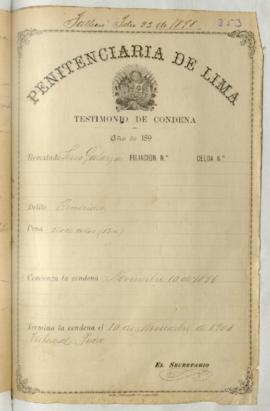 Testimonio de condena