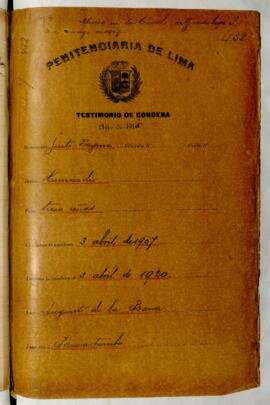 Testimonio de condena