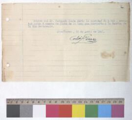 Recepción de lana, pago de flete y envìo de calamina