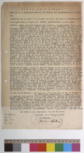 Certificado de indemnización