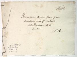 Inventario de casa para pabellón de la oficialidad