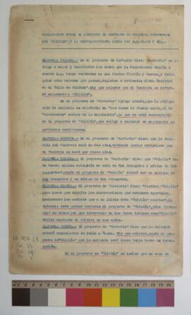 Comparación entre los proyectos de contratos.