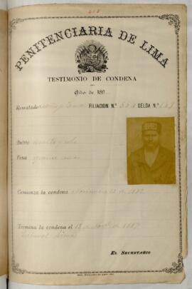 Testimonio de condena