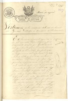 Testimonio de condena