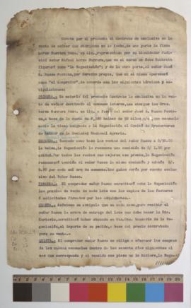 Contrato por venta de azúcar.