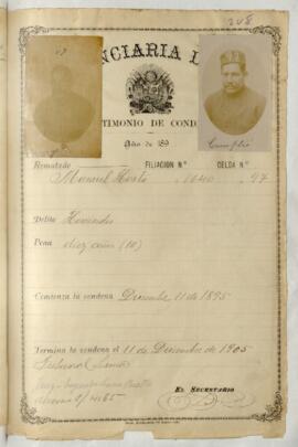 Testimonio de condena