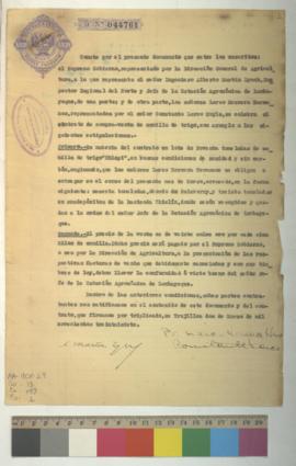 Escritura de compra de trigo