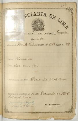 Testimonio de condena