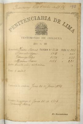 Testimonio de condena