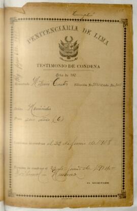 Testimonio de Condena