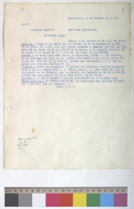 Recepción de letras, envío de papeleta y víveres