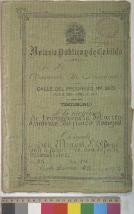 Testimonio de arrendamiento
