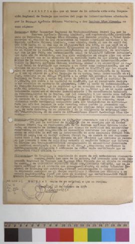 Certificado de indemnización